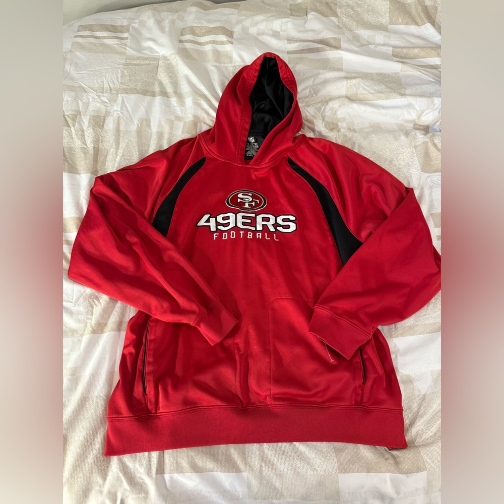 SF San Francisco 49ers Football Hoodie Sweater with Pockets NFL EUC Size XL - Picture 2 of 5